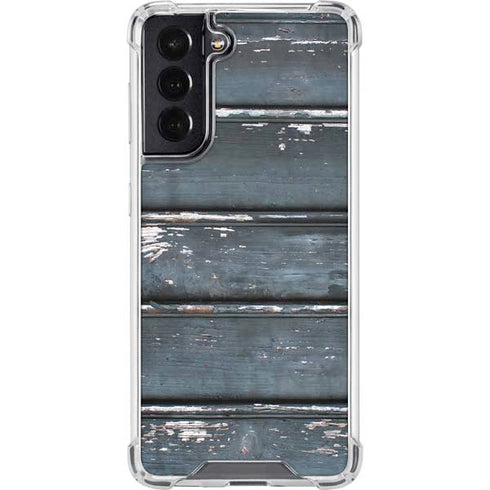 Chipped Blue Wood Galaxy S22 Clear Case