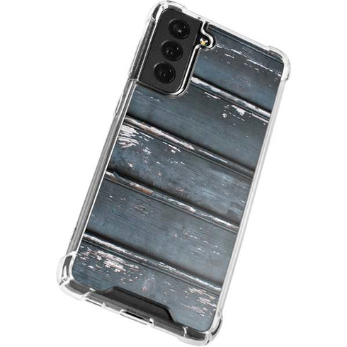 Chipped Blue Wood Galaxy S22 Plus Clear Case