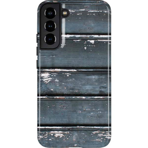 Chipped Blue Wood Galaxy S22 Plus Pro Case