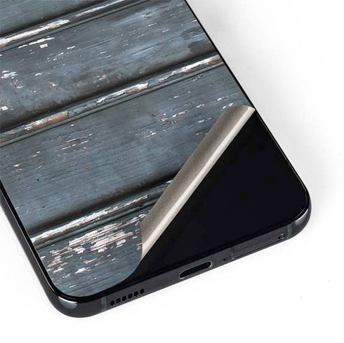 Chipped Blue Wood Galaxy S22 Plus Skin