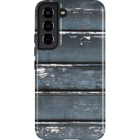 Chipped Blue Wood Galaxy S22 Pro Case
