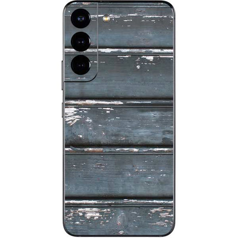 Chipped Blue Wood Galaxy S22 Skin