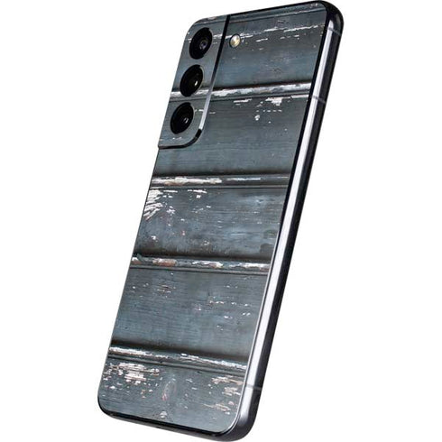 Chipped Blue Wood Galaxy S22 Skin