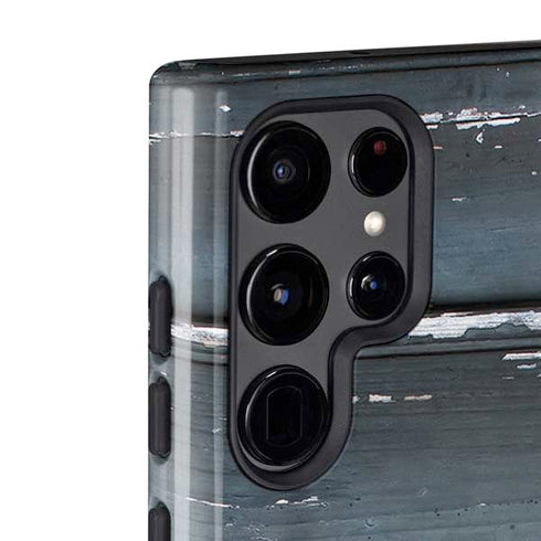 Chipped Blue Wood Galaxy S22 Ultra Pro Case