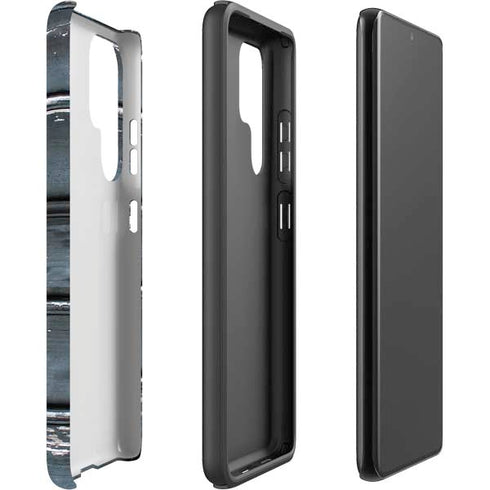 Chipped Blue Wood Galaxy S22 Ultra Pro Case