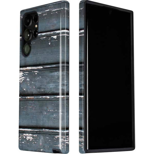 Chipped Blue Wood Galaxy S22 Ultra Pro Case