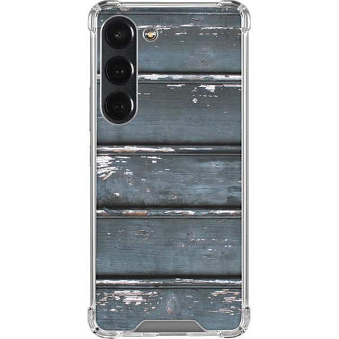 Chipped Blue Wood Galaxy S23 Clear Case