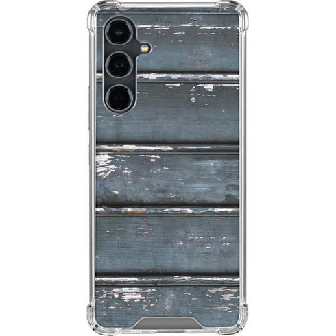 Chipped Blue Wood Galaxy S23 FE Clear Case