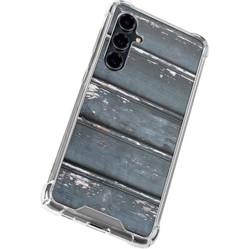 Chipped Blue Wood Galaxy S23 FE Clear Case