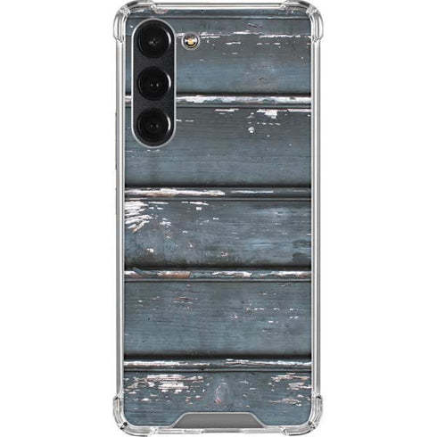 Chipped Blue Wood Galaxy S23 Plus Clear Case