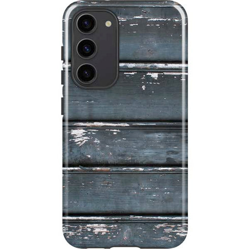 Chipped Blue Wood Galaxy S23 Plus Pro Case