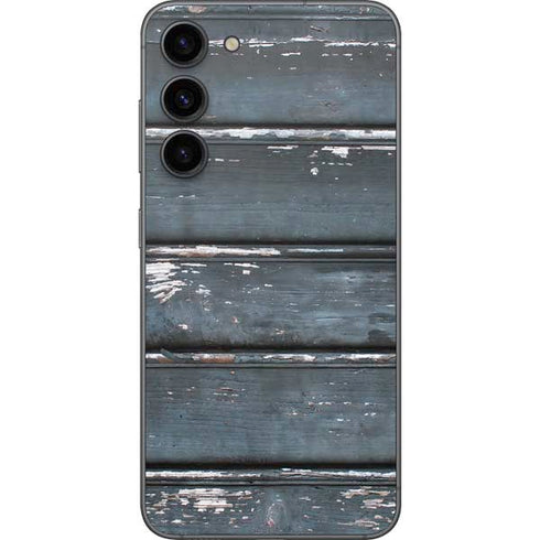 Chipped Blue Wood Galaxy S23 Plus Skin