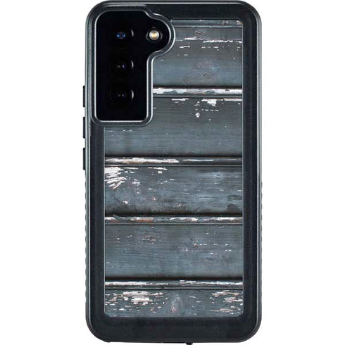 Chipped Blue Wood Galaxy S23 Plus Waterproof Case