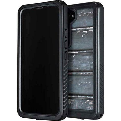 Chipped Blue Wood Galaxy S23 Plus Waterproof Case