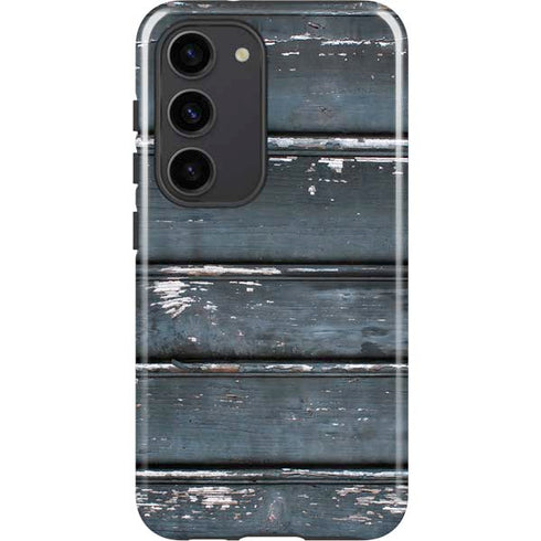Chipped Blue Wood Galaxy S23 Pro Case