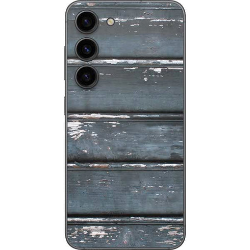 Chipped Blue Wood Galaxy S23 Skin