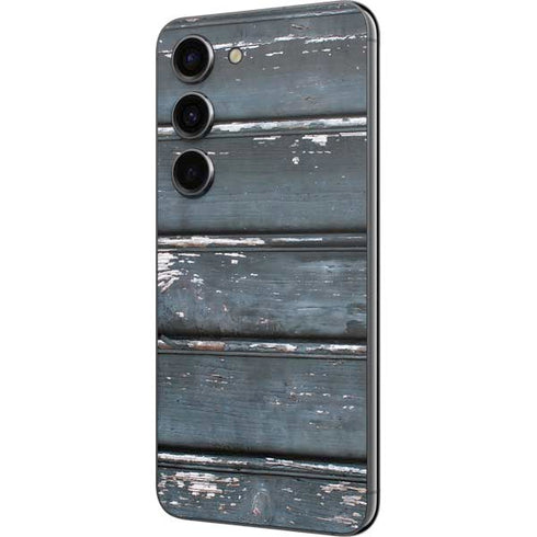 Chipped Blue Wood Galaxy S23 Skin