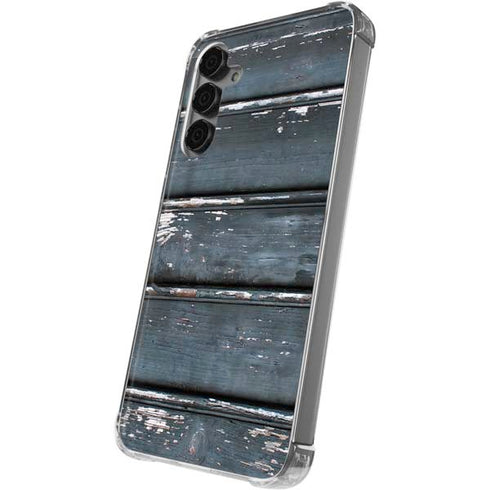 Chipped Blue Wood Galaxy S24 Plus Clear Case