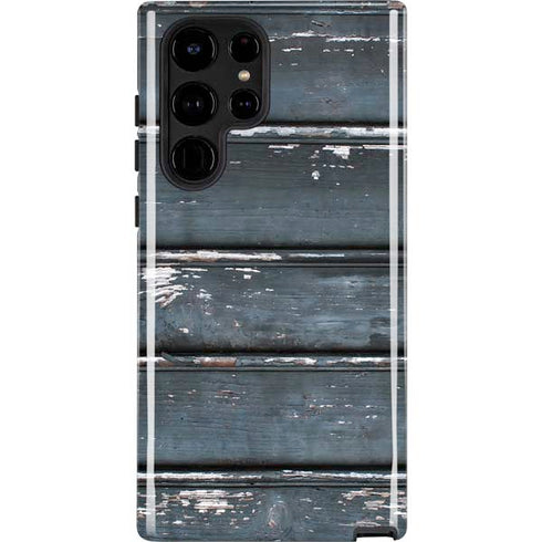 Chipped Blue Wood Galaxy S24 Ultra Impact Case