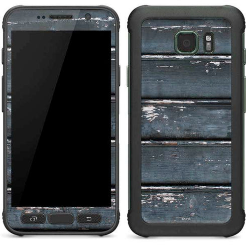 Chipped Blue Wood Galaxy S7 Active Skin