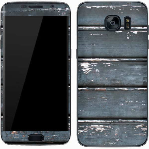 Chipped Blue Wood Galaxy S7 Skin