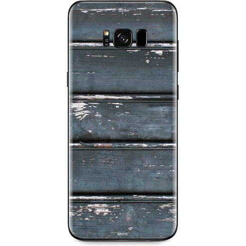 Chipped Blue Wood Galaxy S8 Plus Skin