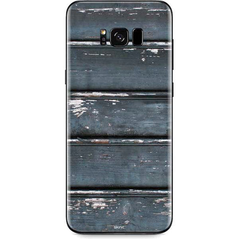 Chipped Blue Wood Galaxy S8 Skin