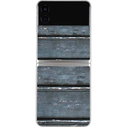 Chipped Blue Wood Galaxy Z Flip3 5G Skin