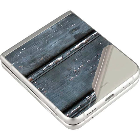 Chipped Blue Wood Galaxy Z Flip3 5G Skin