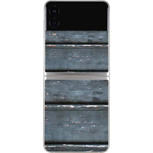Chipped Blue Wood Galaxy Z Flip4 5G Skin