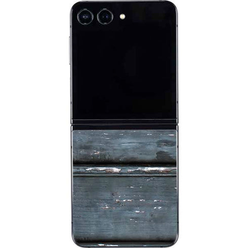 Chipped Blue Wood Galaxy Z Flip5 5G Skin