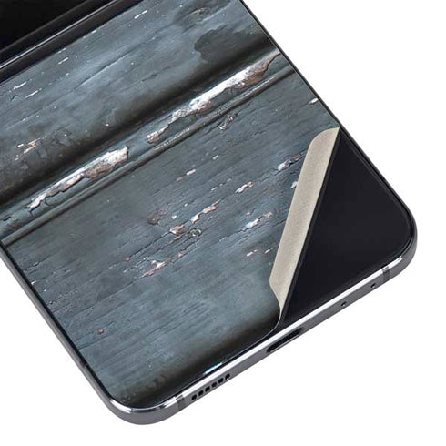 Chipped Blue Wood Galaxy Z Flip5 5G Skin