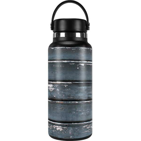 Chipped Blue Wood Hydro Flask 32oz Wide Mouth Skin