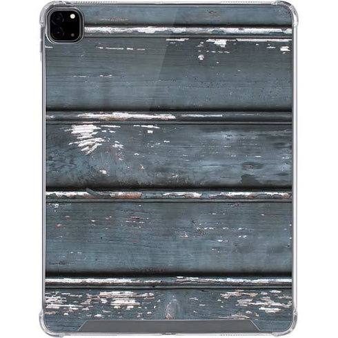 Chipped Blue Wood iPad Pro 12.9in (2020) Clear Case