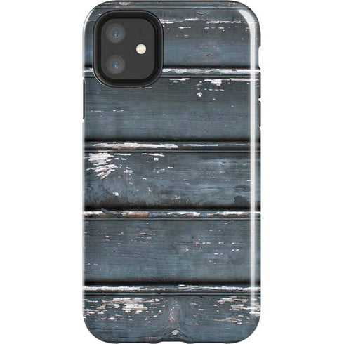 Chipped Blue Wood iPhone 11 Impact Case