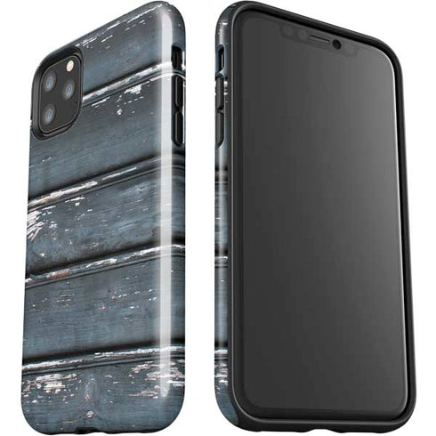Chipped Blue Wood iPhone 11 Pro Max Impact Case