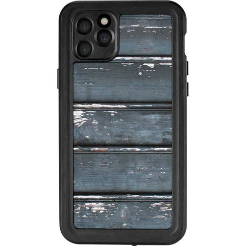 Chipped Blue Wood iPhone 11 Pro Max Waterproof Case