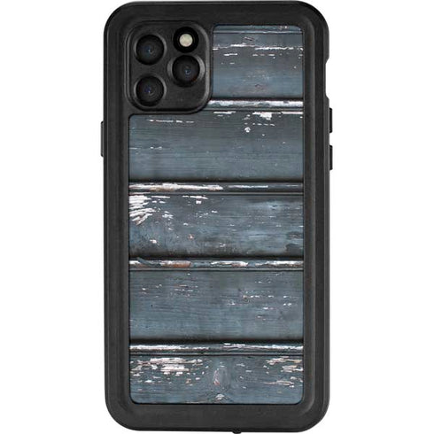 Chipped Blue Wood iPhone 11 Pro Waterproof Case