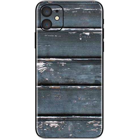 Chipped Blue Wood iPhone 11 Skin