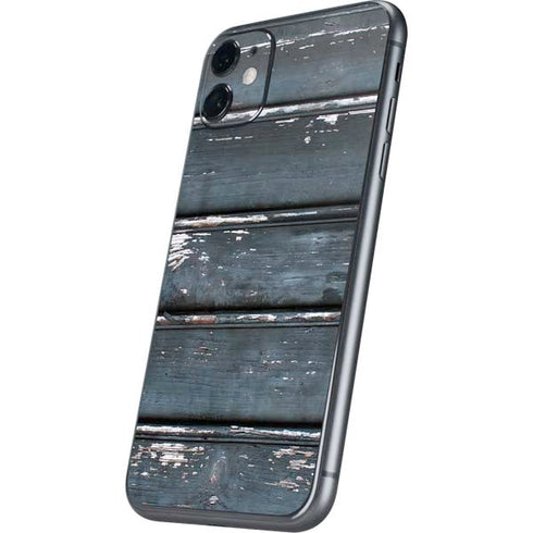 Chipped Blue Wood iPhone 11 Skin