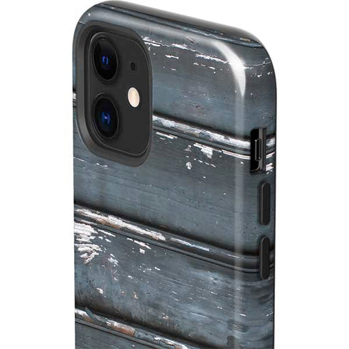 Chipped Blue Wood iPhone 12 Impact Case