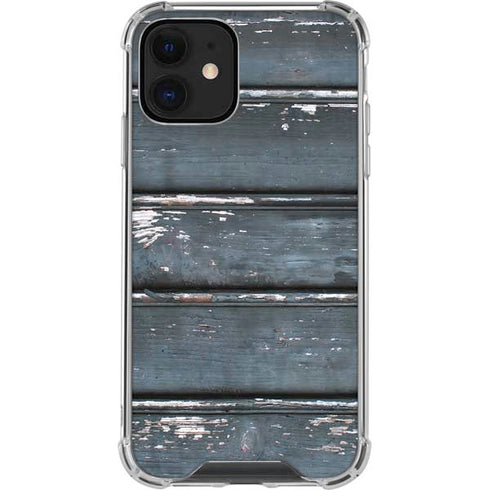 Chipped Blue Wood iPhone 12 Mini Clear Case