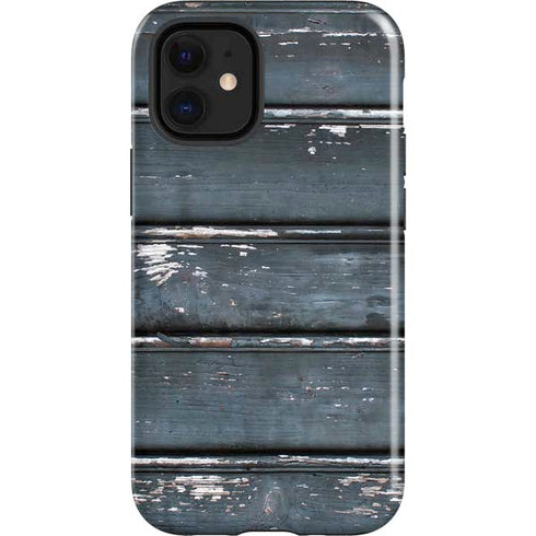 Chipped Blue Wood iPhone 12 Mini Impact Case