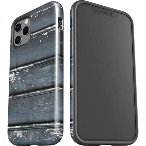 Chipped Blue Wood iPhone 12 Pro Max Impact Case