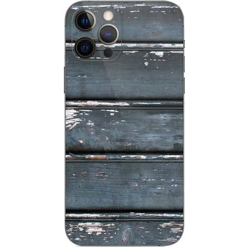 Chipped Blue Wood iPhone 12 Pro Skin