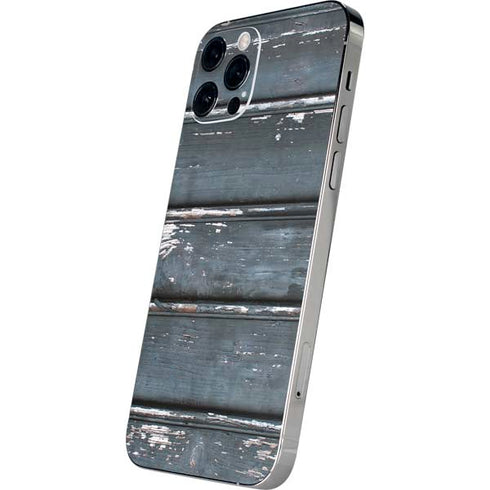 Chipped Blue Wood iPhone 12 Pro Skin