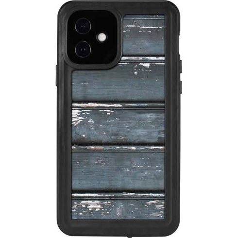 Chipped Blue Wood iPhone 12 Waterproof Case