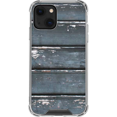 Chipped Blue Wood iPhone 13 Mini Clear Case