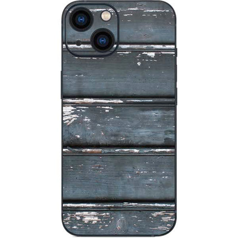 Chipped Blue Wood iPhone 13 Mini Skin