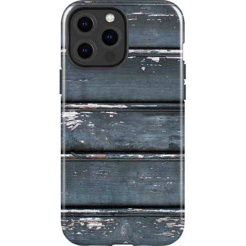 Chipped Blue Wood iPhone 13 Pro Max Impact Case